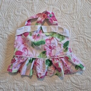 Janie and Jack girls size 6 - 12 months fliral sleeveless lined shirt VGUC
